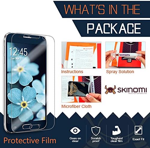 Защитно фолио Skinomi, която е съвместима с BLU C5 Max (2 опаковки), Прозрачен филм TechSkin TPU Anti-Bubble HD