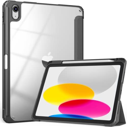 Калъф VOPOTEK за iPad на 10-то поколение 2022, Калъф за iPad 10,9 инча с прозрачен заден панел от твърдия КОМПЮТЪР, Магнитна