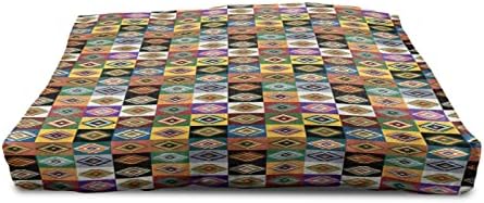Сгъваем Tribal Дървена Къщичка за домашни любимци, Вдъхновен от културата на ацтеките, Традиционен Цветна Мозайка Мрежест