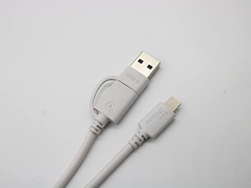 ツナ (риба Тон) Гъвкав кабел G. Worker 2 в 1 с множество контакти, с множество контакти, 6,6 фута (2 метра), Бял