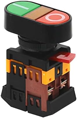 SCRUBY 1бр APBB-22N-25N Пусково-Спиране на Двоен Бутон превключвател с led лампа (инсталация отвор 22 мм, 25 мм) (DC12/24/36 AC220/380V) (Цвят: 380V)