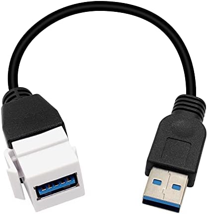 Кабел Poyiccot USB 3.0 Keystone Jack, USB 3.0 A за свързване към USB 3.0 Keystone Jack Конектор M/F, удължителен кабел