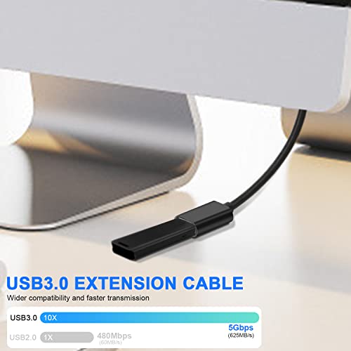 SAISN 2 Пакета USB 3.0 Сплетен удължителен кабел Тип A за мъже и жени Удлинительный Кабел Издръжлив Свързващ Проводник