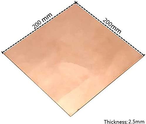 NIANXINN Меден лист 2 мм, 200 мм x 200 мм От метал Отрязва Първични листа (Размер: 2,5 мм * 200 мм * 200 мм)