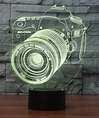 MOLLY HIESON 3D Камера лека нощ Тенис на Оптична Илюзия Лампи За Мотоциклети 7 Цвята Променящите се Светлини Led Настолна