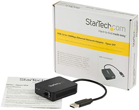 StarTech.com Конвертор USB оптична - Open SFP - 100 Mbit / s - Windows и Linux - Адаптер USB към Ethernet - Мрежов USB
