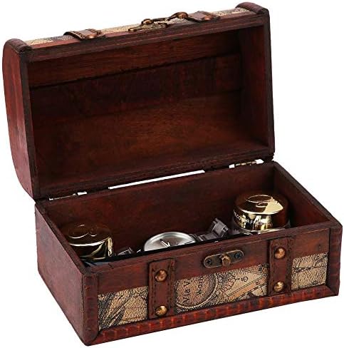 ZJchao Реколта Кутия, Дървена Кутия За Съхранение на Бижута, Ръчно изработени в Сандъка Със Съкровището е Кутия За Съхранение