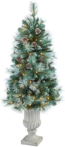 4,5 метра. Изкуствена Коледна елха от Планински бор, Британска Колумбия, с матирано фитил от 100 Прозрачни Крушки, борови