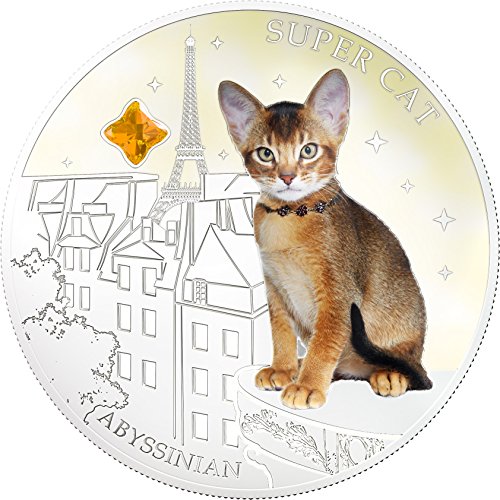 2013 на Фиджи - Кучета и Котки - брой 3 - Супер Котка - Абиссинский - 1 унция - Сребърна монета - 2 долара, без да се прибягва