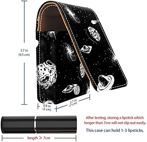 Калъф За Червило С Огледало Galxy Space Черен Държач Гланц За Устни Преносим Кутия За Съхранение На Червило Пътна Косметичка
