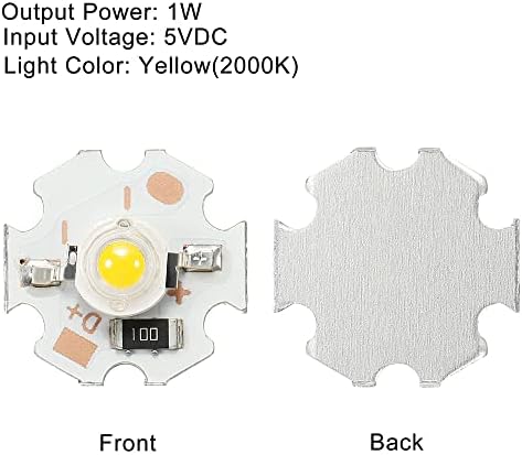 MECCANIXITY COB Led Чип-Топчета от 1 W 40лм 2000 До 20 мм 5 vdc Энергосберегающая Лампа за Прожектор Подмяна на Прожектор Жълто 3 бр.