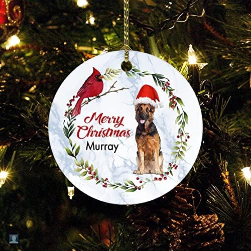 Куче MerryChristmas CardinalBird 2022 Украса за Коледната елха 2022 Коледни Подаръци за Кучета за Любителите на домашни животни С Двустранно принтом Порцеланови Кръгли Празнични У