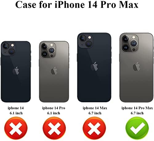 Калъф за телефон LakiBeibi за iPhone 14 Pro Max, Двуслойни Кожен калъф Премиум-клас за iPhone 14 Pro Max, една Чанта-портфейл