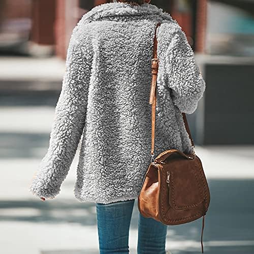 Дамско яке Fragarn, Дамски Ежедневни Модни Однотонная Блуза С Ревера, Пуловер с Дълъг ръкав, Палто