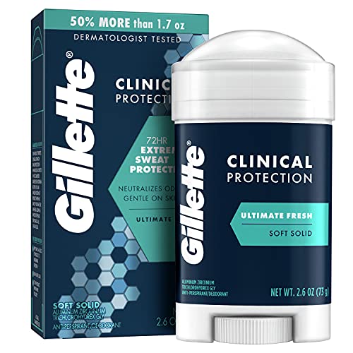 Gillette Clinical Advanced Solid за дълготрайна защита от изпотяване, Последен Fresh, 2,6 Грама, Мъжки Самобръсначки / Нож