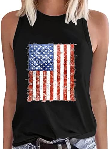 На 4 юли, Ризи за Жени с Флага на САЩ, Лятна Риза Без Ръкави, с кръгло деколте, Патриотични Фланелки с Равенство-Боя