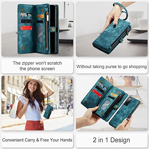 Asuwish Калъф за телефон Samsung Galaxy S20 FE Gaxaly S 20 FE 5G UW 6,5-инчов Чанта-портфейл с цип със закалена защита