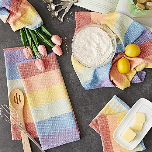 Комплект кухненски кърпи и салфетки DII Be You-Tiful Collection, Впитывающий и устойчиво, Здраво, в розово ивица, 6 броя