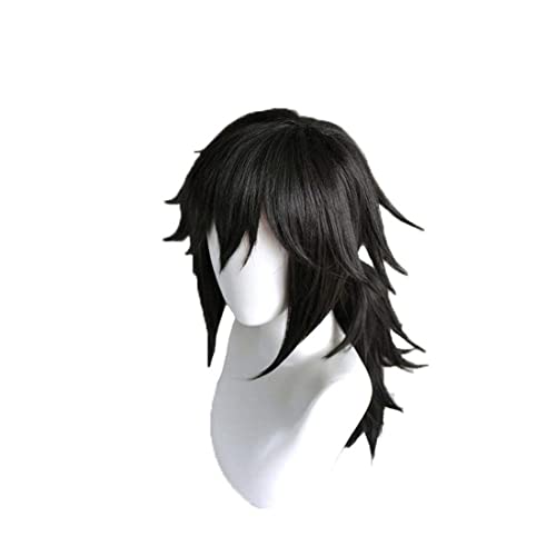 Kynkycos Tomioka Giyuu перуки cosplay дълги черни перуки, изработени от мека коса за мъже и жени