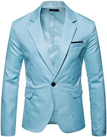 Мъжко леко спортно палто на 1 пуговице, всекидневни монофонични оборудвана костюм, сако с изрезки на лацканах, бизнес блейзър за партита