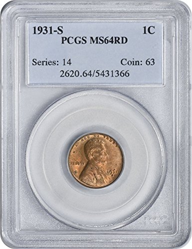 1931-E Lincoln Cent MS64RD PCGS