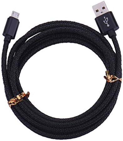 TrueProve 10-крак удължен Сплетен кабел за зареждане Micro USB, нашият най-добър кабел за някои телефони и таблети (черен)