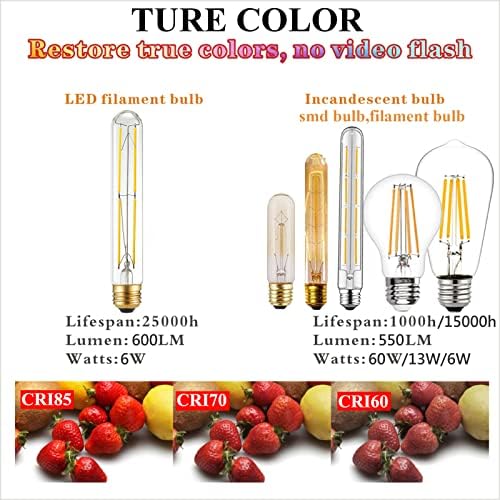 LiteHistory T10 Led Лампа 6 Вата, което се равнява на E26 Led Крушка 60 Вата с регулируема яркост Неутрален Бял Цвят