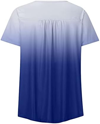 Ризи с Къс ръкав за Жени, по-Големи Размери, Дамски Летни Блузи, Модни Секси Риза с Копчета, Всекидневни, V-образно Деколте, Плиссированный Струящийся Топ, Блуза