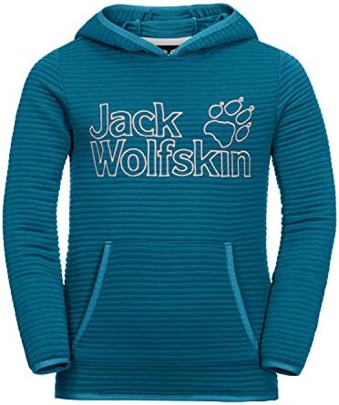 Детски лек, мек вълнен плат пуловер Jack Wolfskin Girls Modesto Hoody, Bluesign, синьо небе,140 (9-10 години)