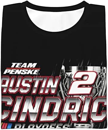 Тениска Austin Cindric 2 за подрастващите момичета и Момчета, Тениска с къс ръкав и принтом, Спортна Класическа Риза, Тениска с кръгло деколте