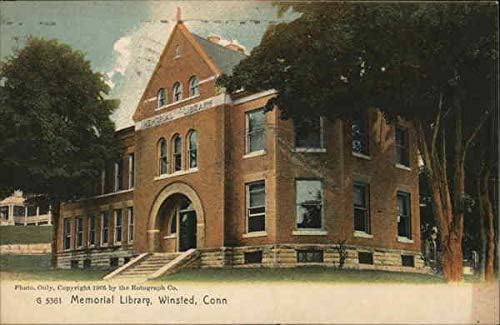 Мемориалната библиотека Уинстед, Кънектикът, Кънектикът Оригиналната Антични Картичка 1911 г.