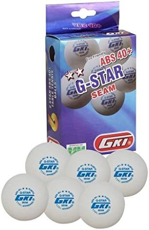 Топката за тенис на маса GKI G-Star от ABS-пластмаса, 40 +, опаковка от 12 броя (бял)