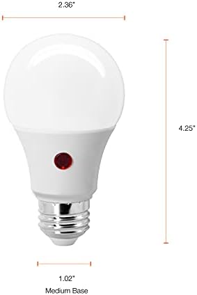 Led лампа SYLVANIA Здрач to Dawn A19 сензор за светлина за автоматично включване/изключване на захранването, 60 W = 9