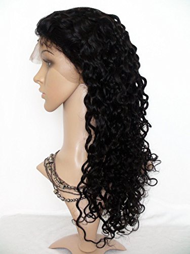 hairpr Предната Дантелени човешки косъм Перуки за черни жени Дълбока Вълна от Индийски Коса Virgin Реми Човешка