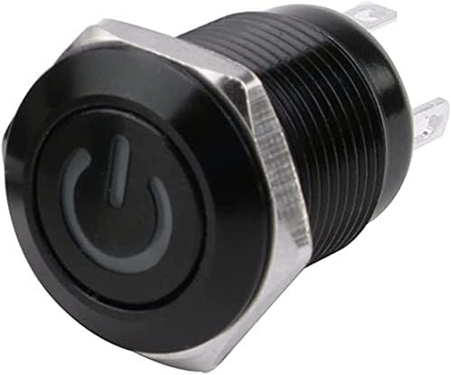 SVAPO 12 мм Водоустойчив Окисленный Черен Метален Бутон Превключвател с Led Лампа за Моментно Определяне на PC Захранване