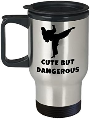 Таекуондо Карате Кафе Пътна Чаша за Най-добър Забавен Уникално Бойно Изкуство Човек Чаена Чаша е Идеална Идея За Мъже Жени Сладък, но опасен
