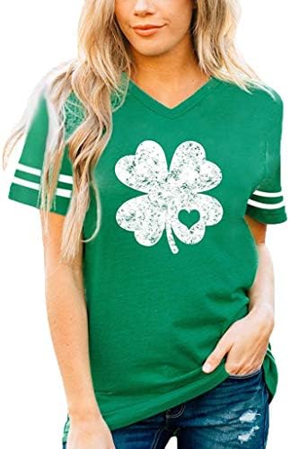 Ирландски Ризи за Жени, Зелени Ризи с дълъг ръкав за Жени, Деня на Св. Патрик, Върхове с Леопардовым Сърце, Графични