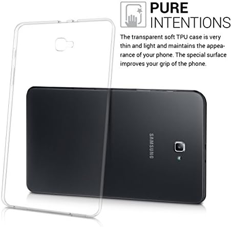 Калъф kwmobile, съвместим с Samsung Galaxy Tab A 10.1 T580N/T585N (), Калъф - Мека Задна Защитна капачка от TPU за таблет - Прозрачен