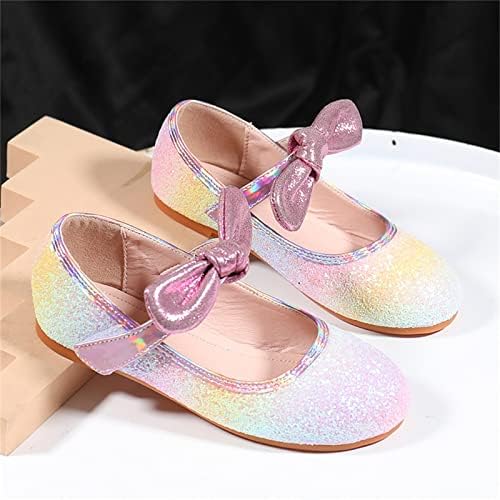 Qvkarw/ Детски обувки; Модни обувки на Принцесата на равна подметка с лък и Перли; Детска Мека Подметка; Малки Кожени