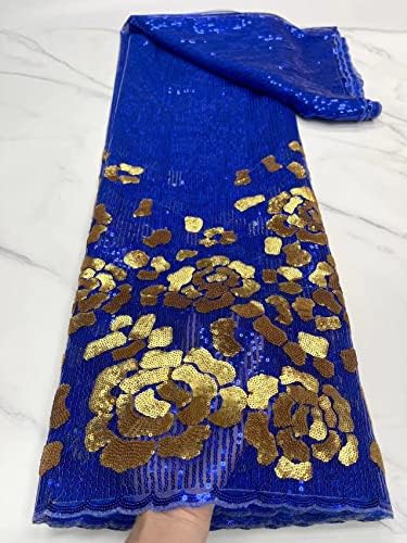 MSBRIC Африканска лейси Кърпа най-Новата Бяла Индийски Плат Сари Тюл Лейси Плат с Пайети за Сватбена рокля YYZ249-5 Ярда