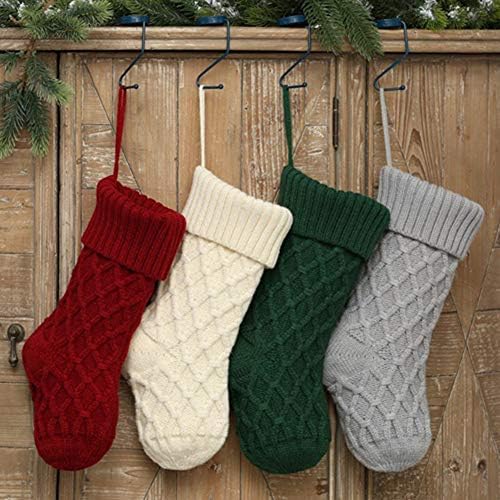 XINdream Вязаный Коледни Чорапи, 1БР 15-инчови Коледни Чорапи, Украса за Камината, Селски Подаръчен Пакет с Бонбони за