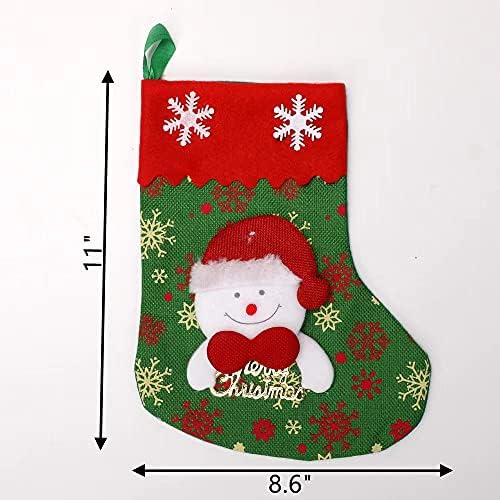 Щанд Коледни Чорапи 3 Опаковки 11 Инча Дядо коледа, Снежен човек Превръзка Чул Селска Къща Коледни Чорапи за Деца Семейно