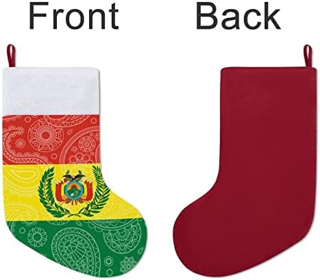 Боливия Пейсли Флаг Червени Коледни Празници Чорапи Дом Декорации за Коледната Елха Окачени Чорапи За Камината
