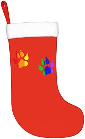 Гей Космати Гордост Коледа На Отглеждане 18 Инча Коледен Окачен Чорап Класически Празнични Украси Чорапи