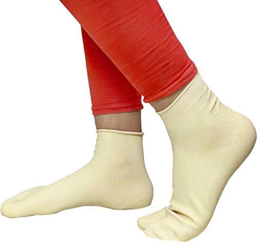 Овлажняващи чорапи NICEONE Natural Rubber heel care срещу напукване на петите за мъже и Жени (Големи, За кожата)