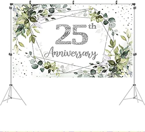 Ticuenicoa 5x3 крак С 25-годишнината Фон за снимки Зелените Честване на 25-годишнината на брака Фон Поздрав 25-тата годишнина