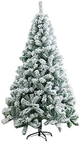 Коледно дърво ZPEE Със Сняг флокированием Гола коледна Елха, Изкуствен Материал на панти Бор от PVC с метална стойка Лесно се монтира Коледна украса Подходящ за помеще