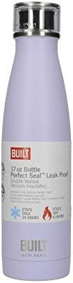 Бутилка за напитки BUILT Perfect Seal С двойни стени от неръждаема стомана, 480 мл (17 течни унции) - Lavender