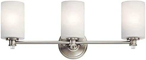 Led лампа за тоалетна масичка Kichler Joelson 24 3 Light с Матирано Опалом в рамка и прозрачни стъклени акцентным стъкло