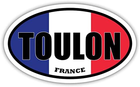 Тулон Флаг на Франция Овални Стикер Vinyl Стикер На Бронята 3x5 инча